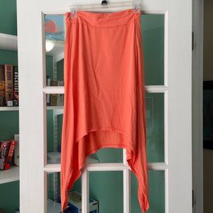Peach Mid-length Asymmetrical Skirt